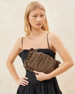Mavis Natural Raffia Ruffle Clutch