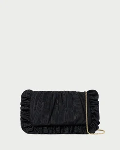 Mavis Vanilla Moiré Ruffle Clutch