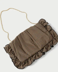 Mavis Vanilla Moiré Ruffle Clutch