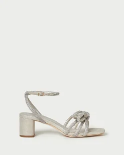 Mikel Blue Bow Mid-Heel Sandal