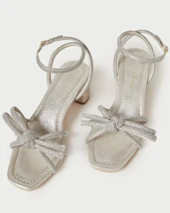Mikel Blue Bow Mid-Heel Sandal