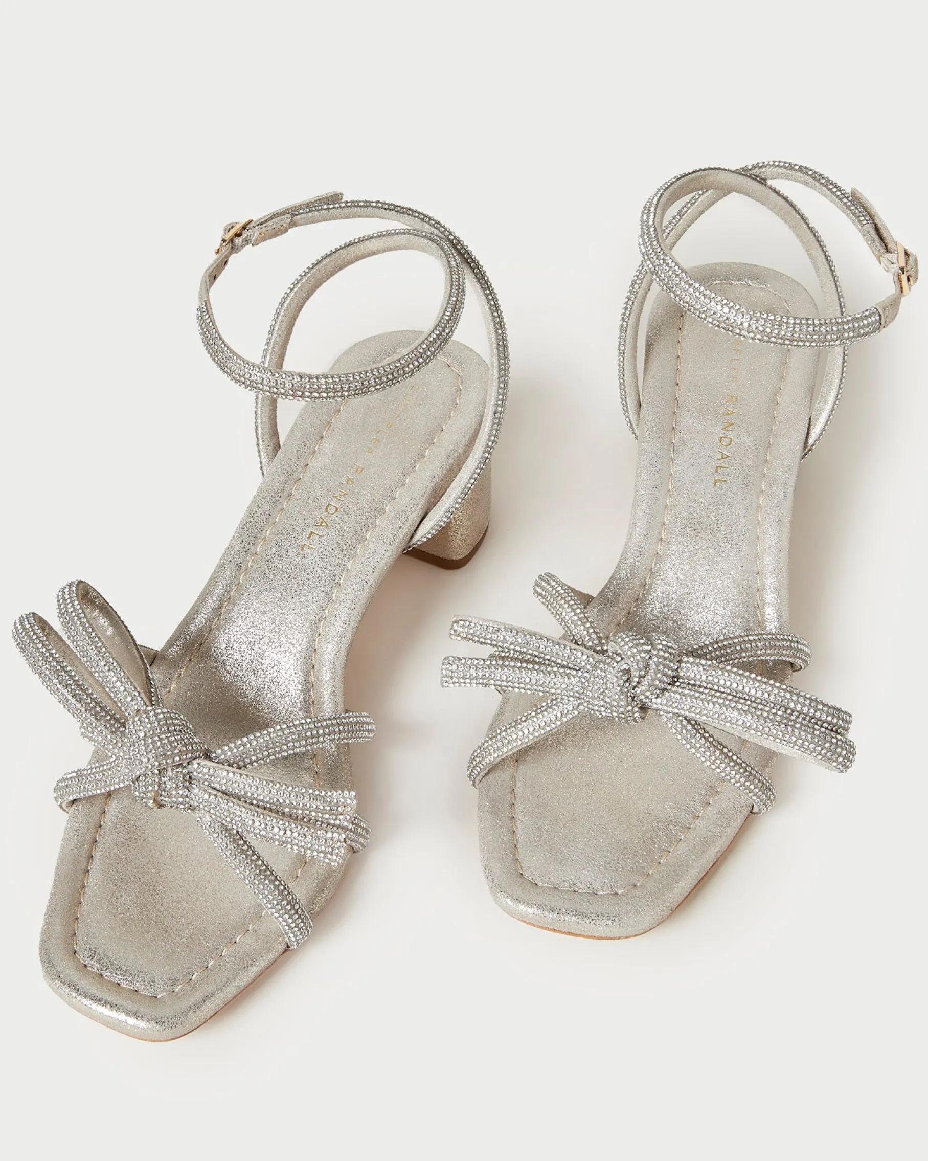 Mikel Blue Bow Mid-Heel Sandal
