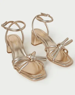 Mikel Blue Bow Mid-Heel Sandal