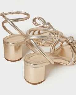 Mikel Blue Bow Mid-Heel Sandal