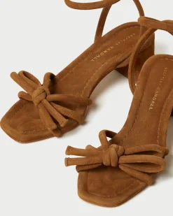 Mikel Blue Bow Mid-Heel Sandal
