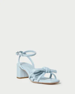 Mikel Champagne Bow Mid-Heel Sandal