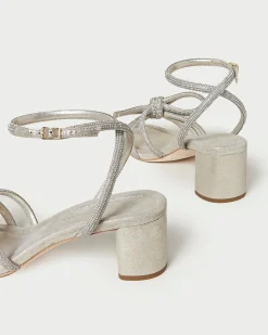 Mikel White Bow Mid-Heel Sandal
