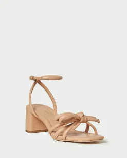 Mikel White Bow Mid-Heel Sandal