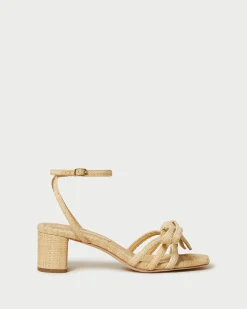 Mikel White Bow Mid-Heel Sandal