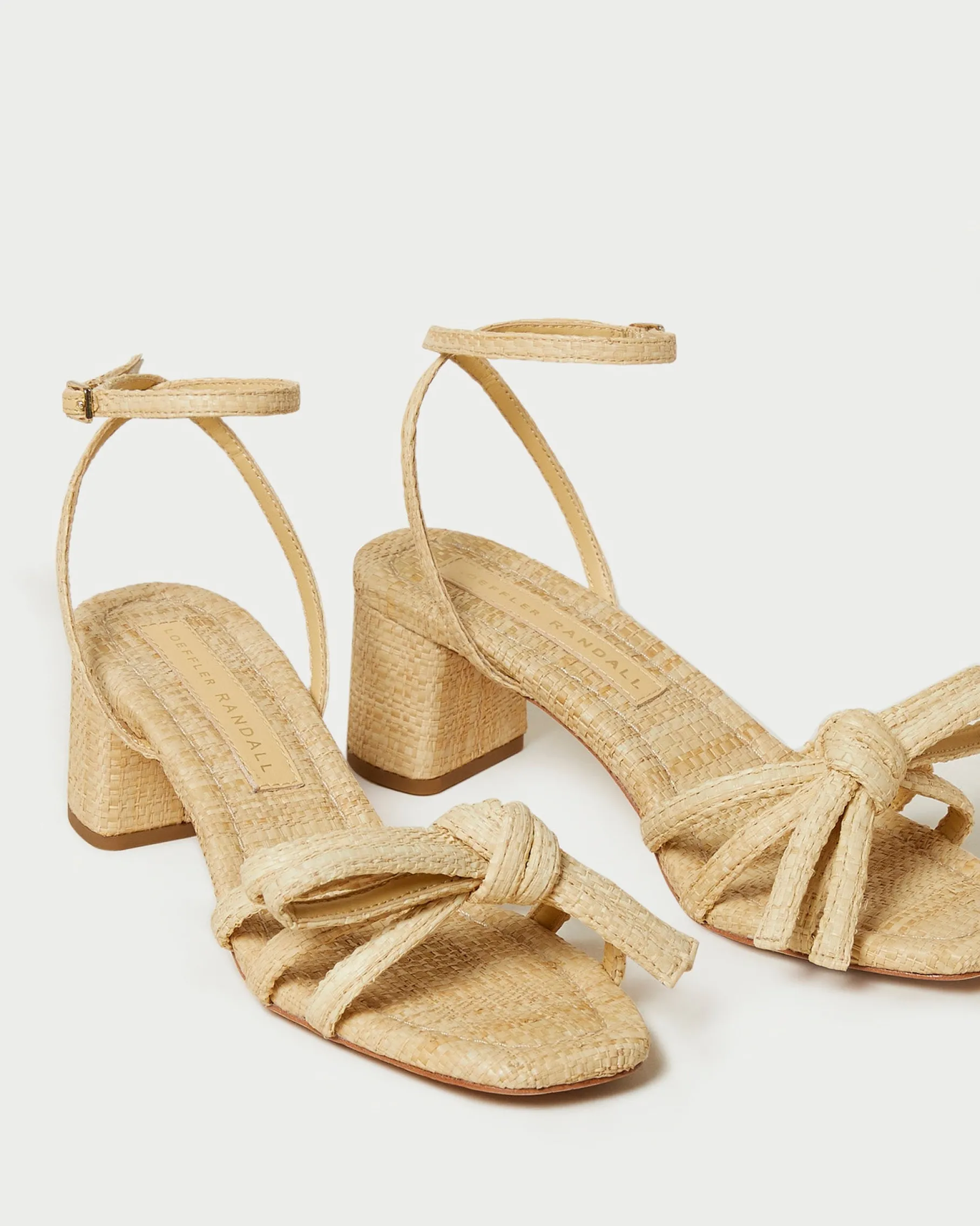 Mikel White Bow Mid-Heel Sandal