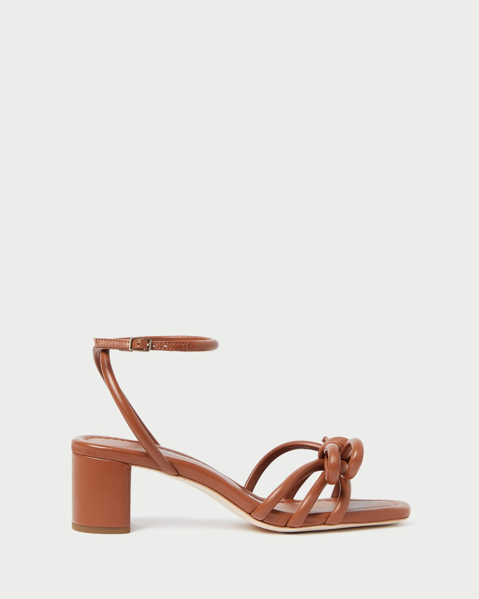 Mikel White Bow Mid-Heel Sandal