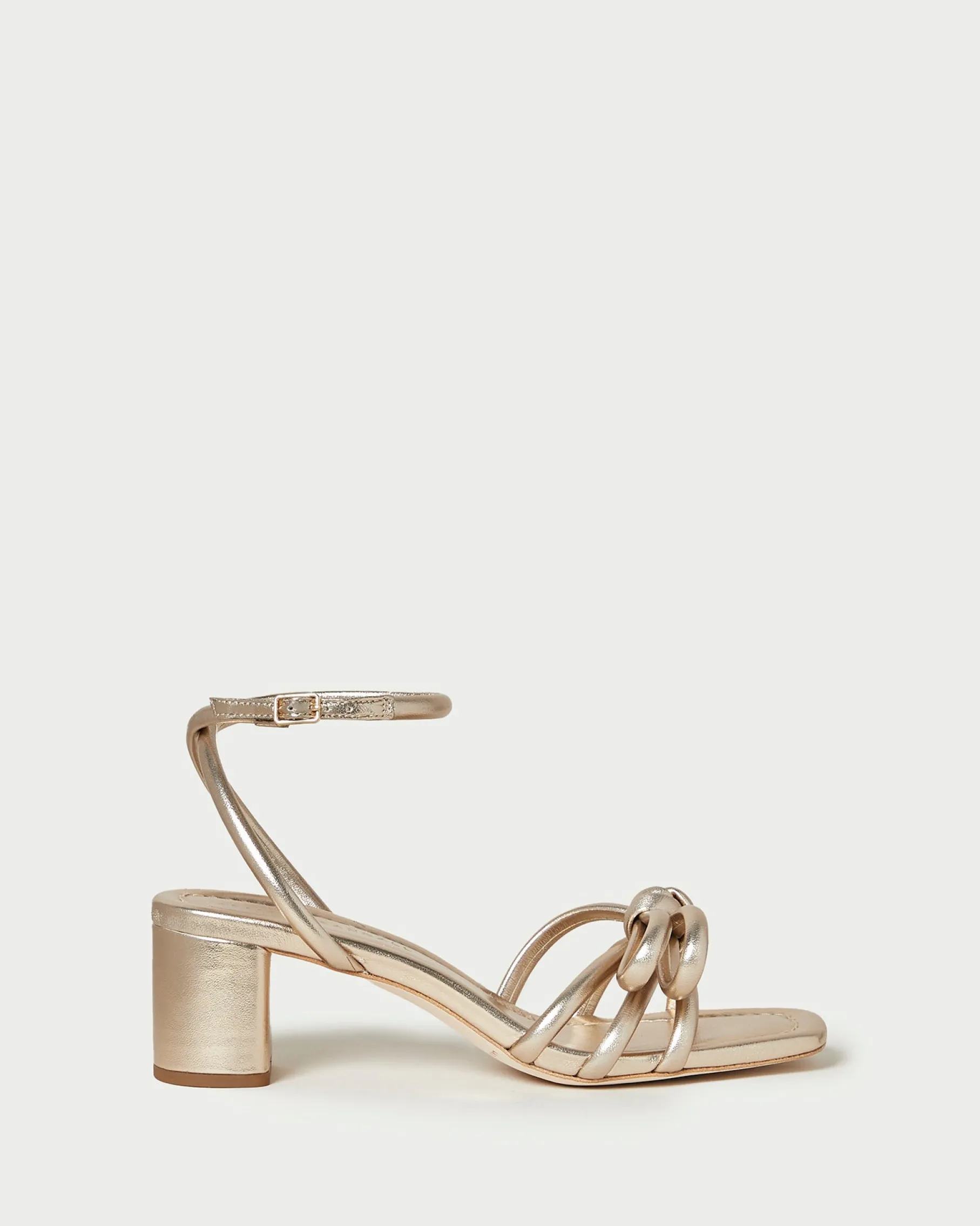Mikel White Bow Mid-Heel Sandal
