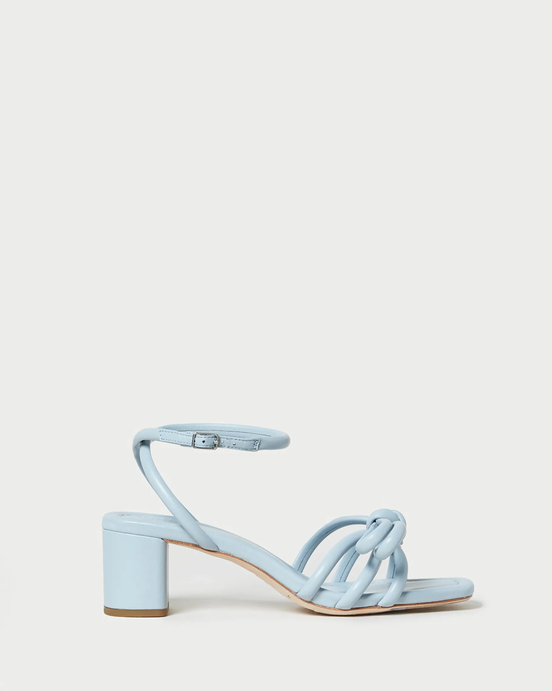 Mikel White Bow Mid-Heel Sandal
