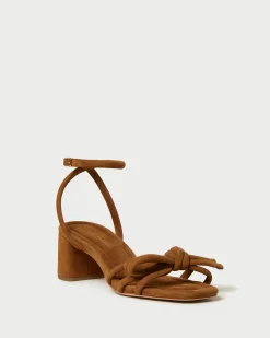 Mikel White Bow Mid-Heel Sandal