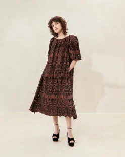 Mimi Blue Puff-Sleeve Dress