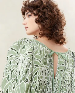 Mimi Blue Puff-Sleeve Dress