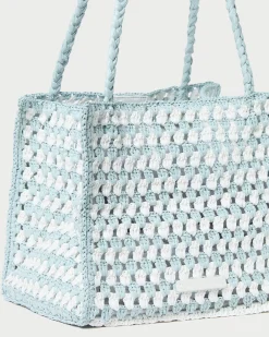 Missy Blue/Cream Crochet Tote