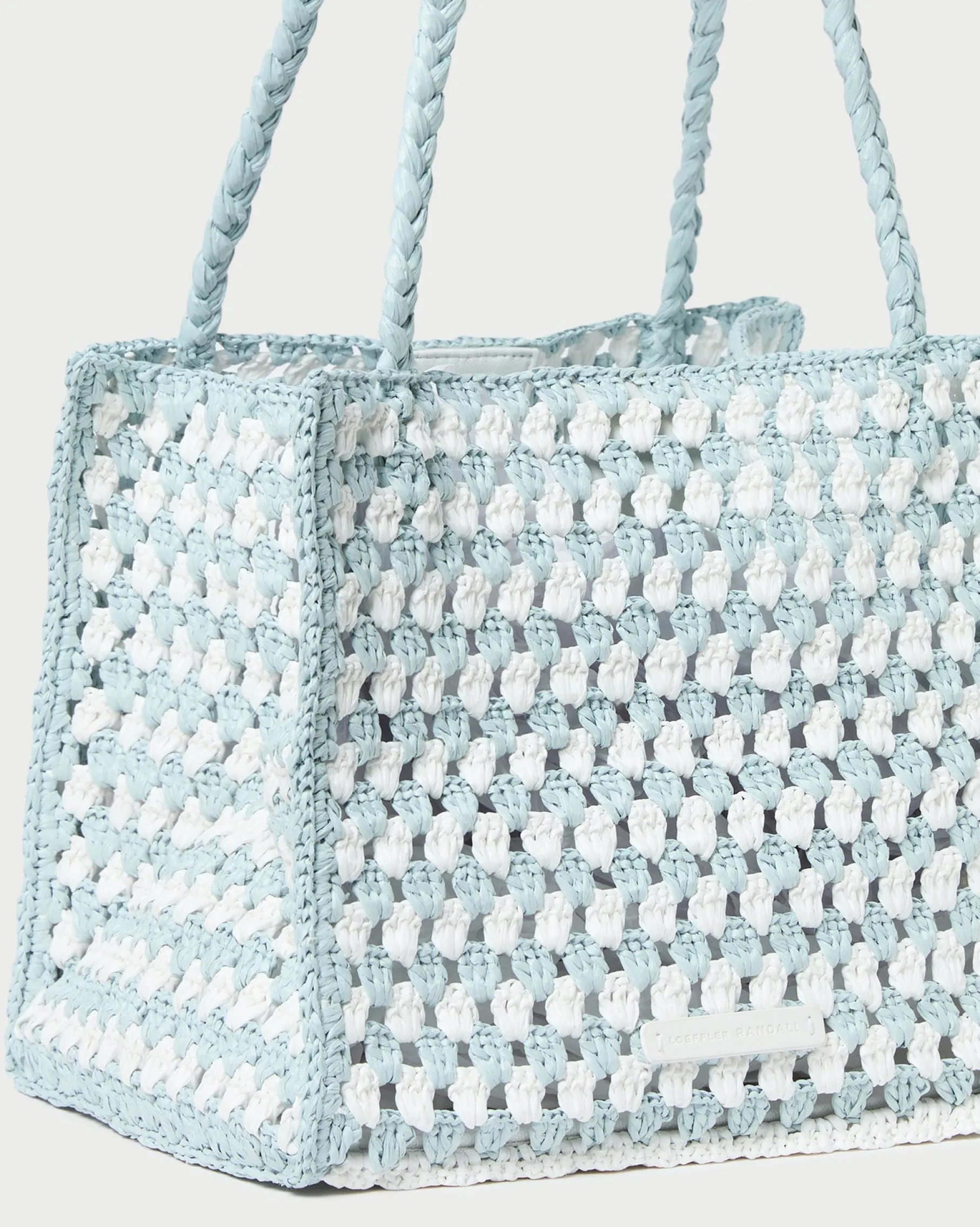 Missy Blue/Cream Crochet Tote