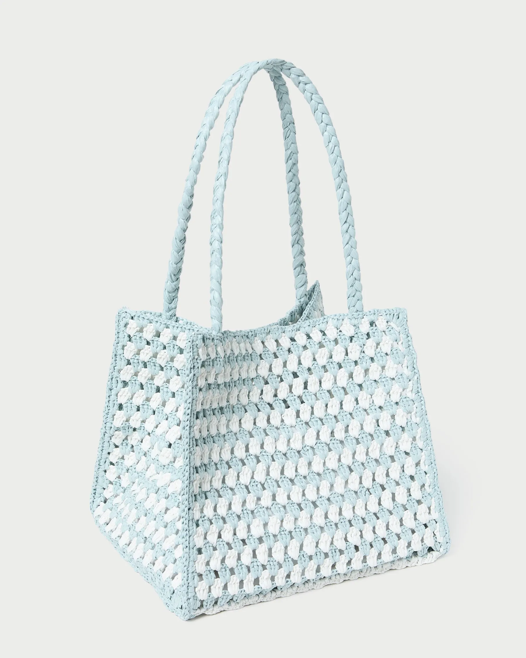 Missy Blue/Cream Crochet Tote