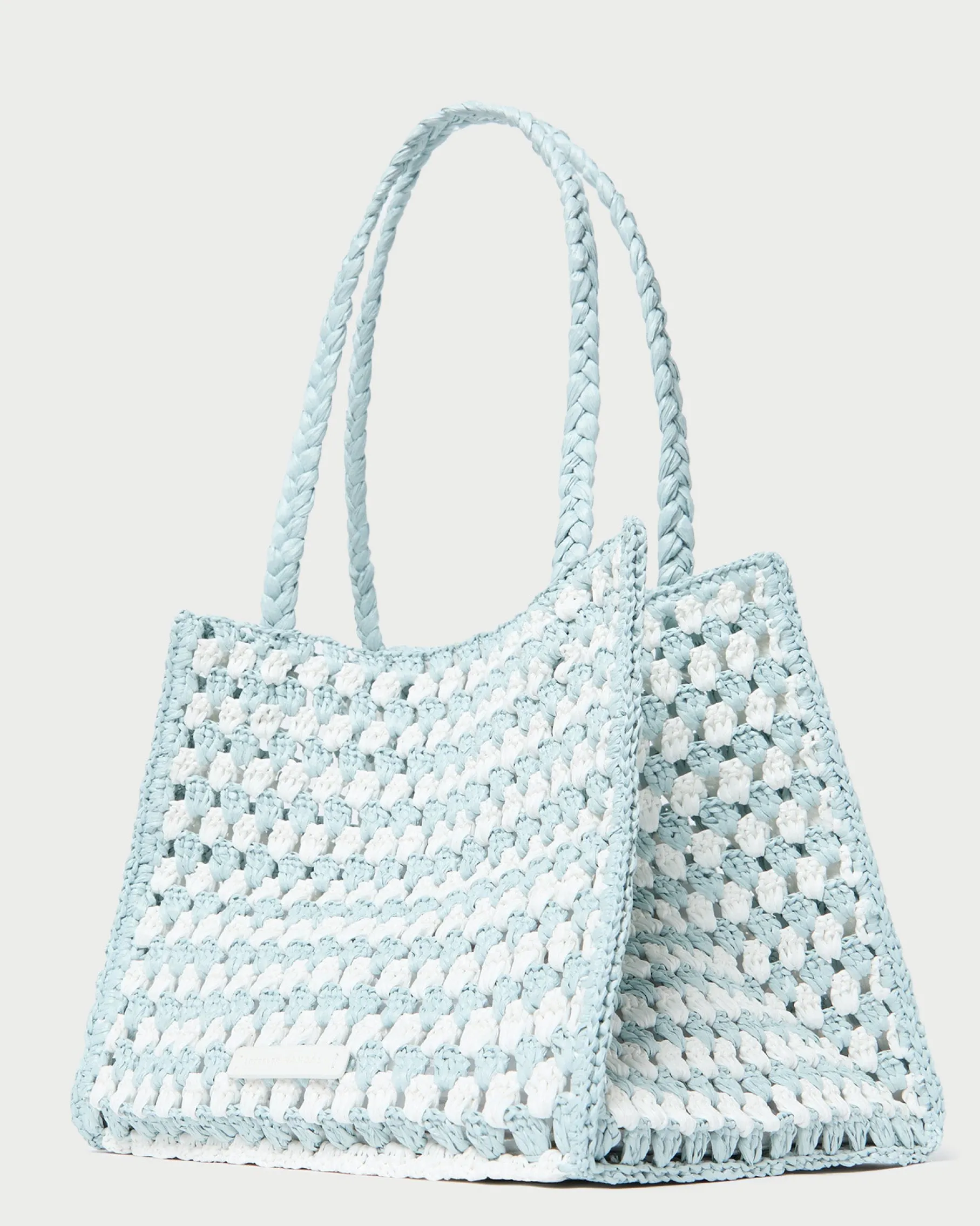 Missy Blue/Cream Crochet Tote