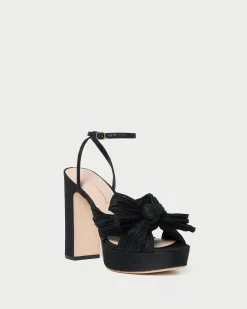 Natalia Black Platform Bow Heel