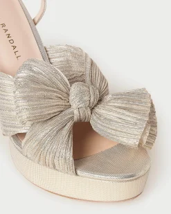 Natalia Blue Floral Bow Heel