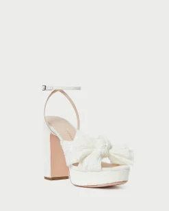 Natalia Platinum Platform Bow Heel