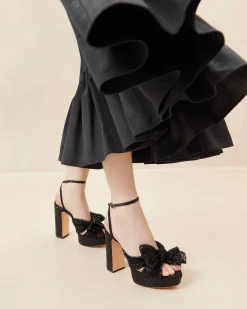 Natalia White Lace Bow Heel