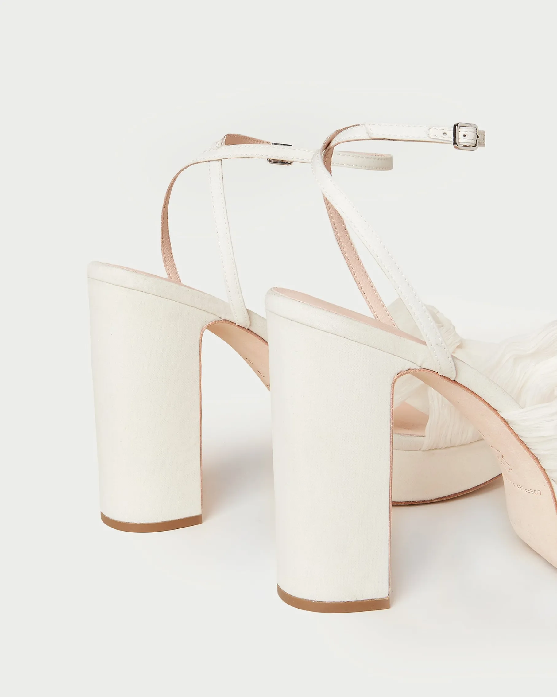 Natalia White Lace Bow Heel