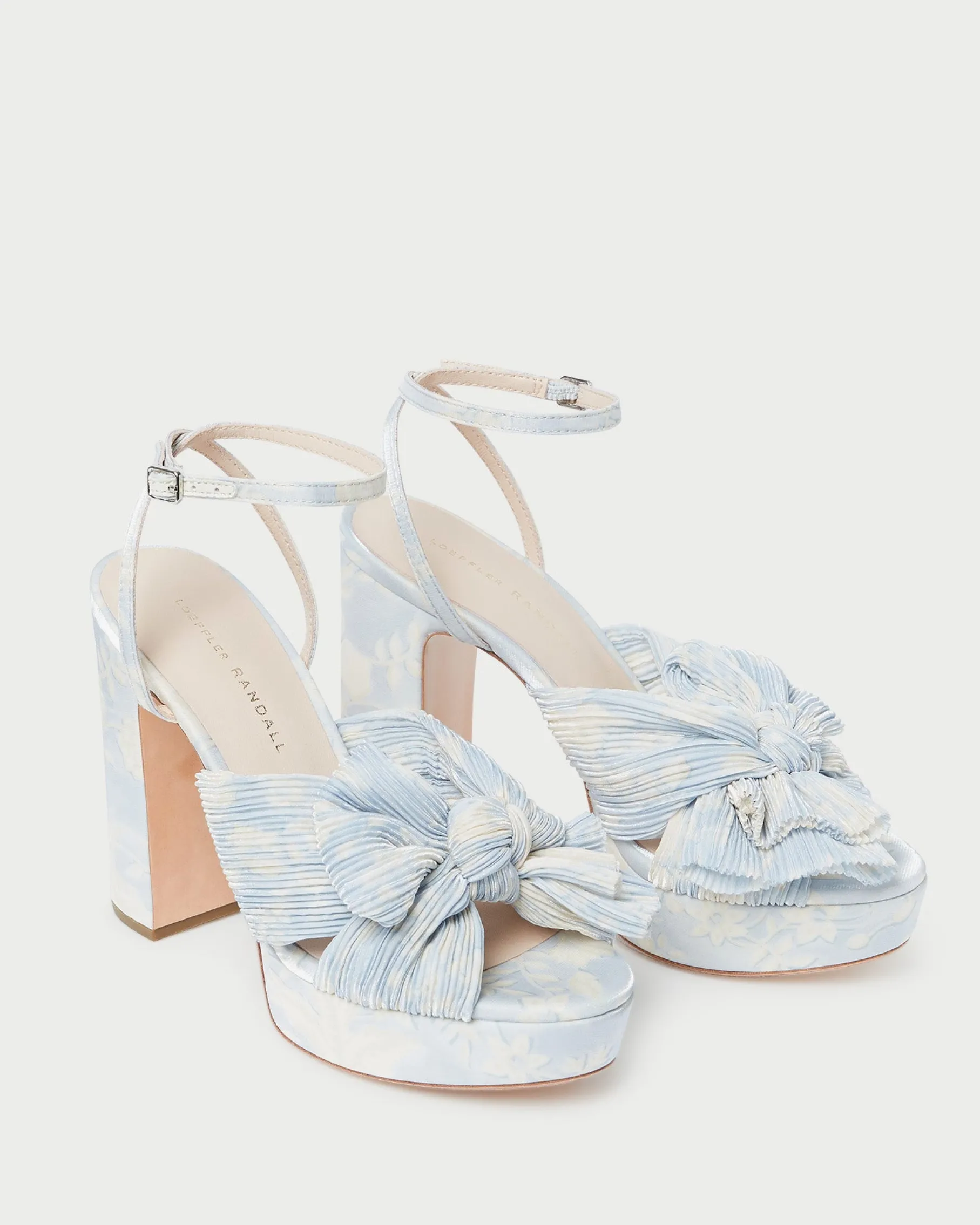 Natalia White Lace Bow Heel