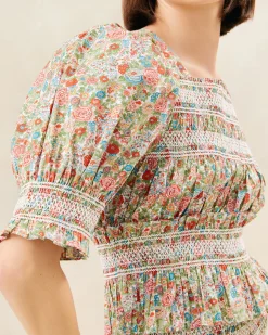 Nicola Red Floral Cinched Blouse