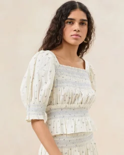 Nicola Red Floral Cinched Blouse