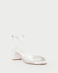 Olivia Cream Knot Mid-Heel Sandal