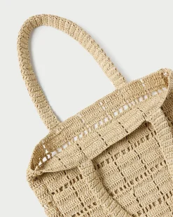 Orion Blue/White Raffia Tote