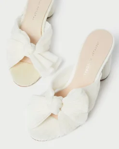 Penny Champagne Pleated Bow Heel