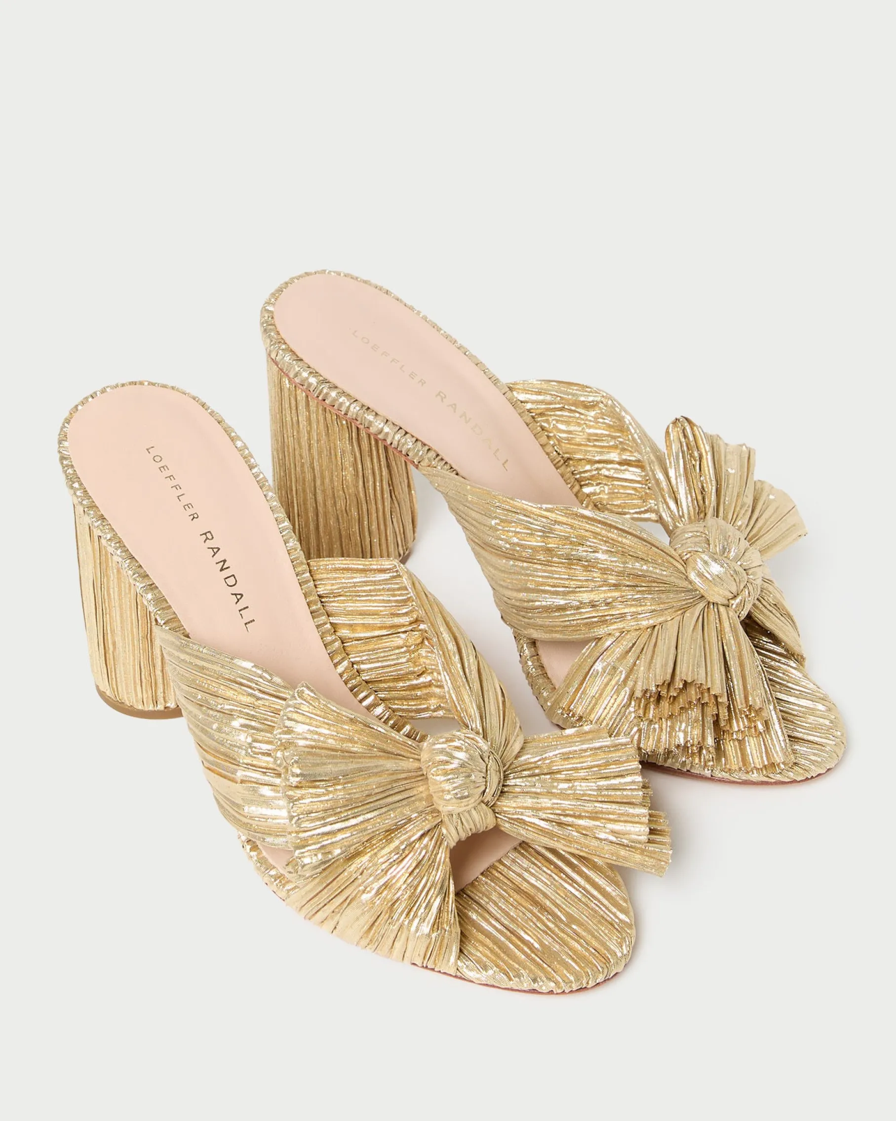 Penny Champagne Pleated Bow Heel