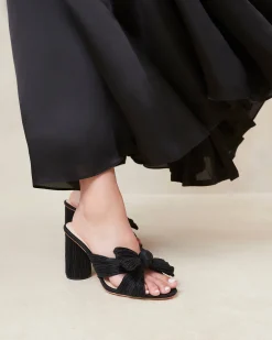 Penny Gold Pleated Bow Heel