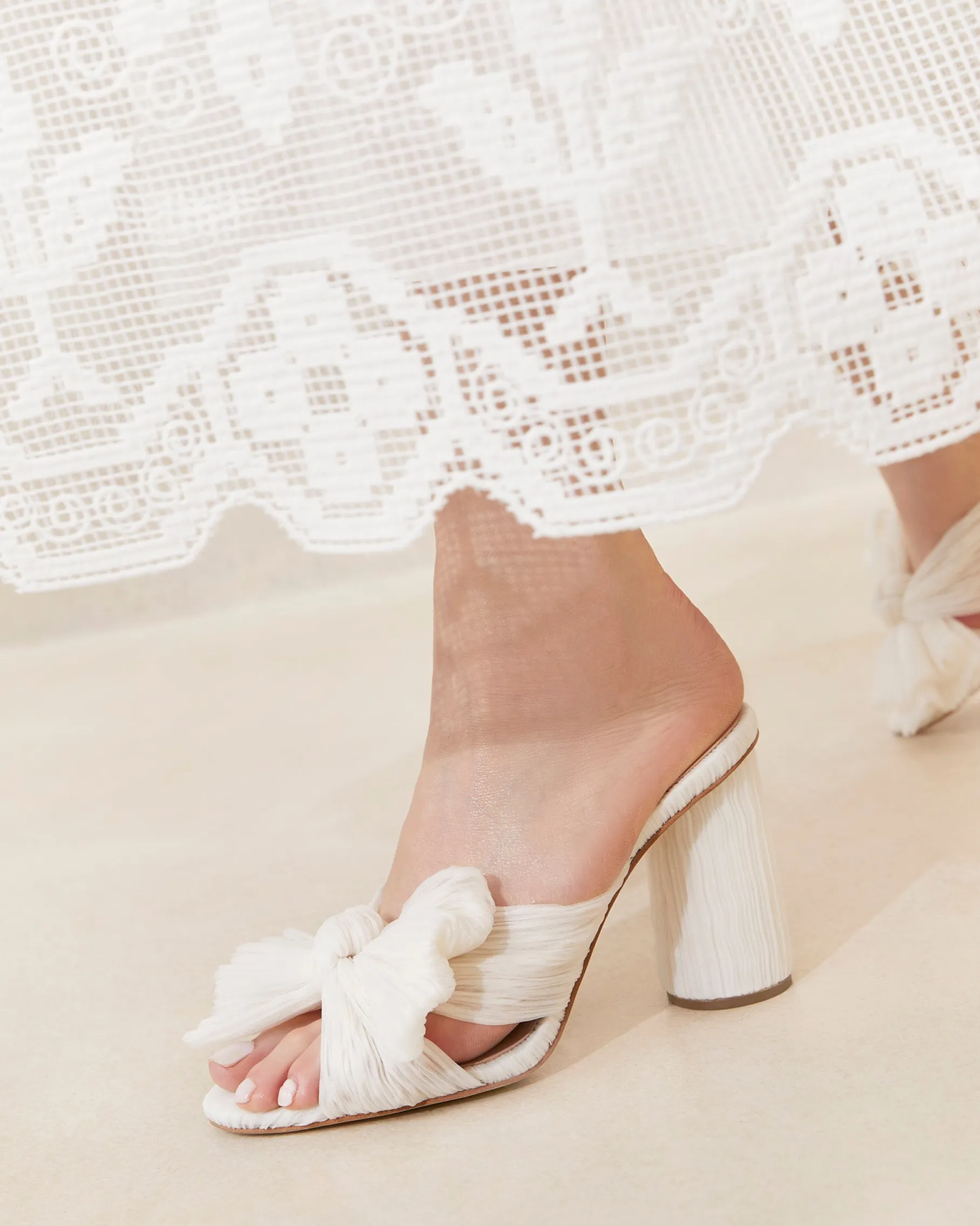 Penny Pearl Pleated Bow Heel
