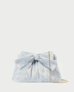 Rayne Blue Floral Bow Clutch