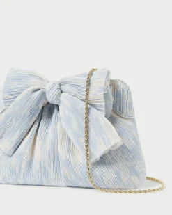 Rayne Blue Floral Bow Clutch