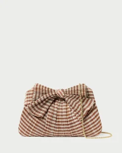 Rayne Brown Gingham Bow Clutch