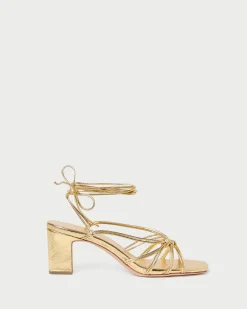 Ryder Gold Leather Heeled Sandal