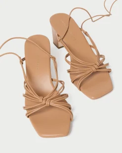 Ryder Gold Leather Heeled Sandal