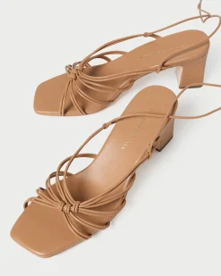 Ryder Gold Leather Heeled Sandal