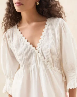 Sasha White Wrap Blouse