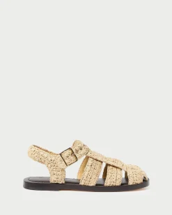 Sawyer Natural Crochet Caged Sandal