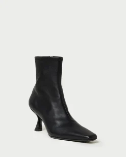 Thandy Black Curved Heel Bootie