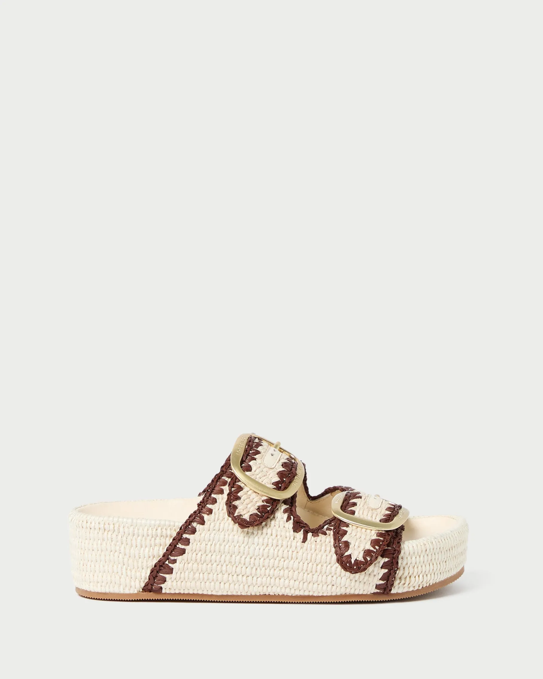 Theo Cream Raffia Footbed Sandal