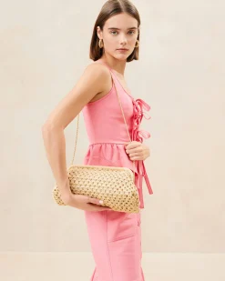 Trudie Blue Crochet Frame Clutch