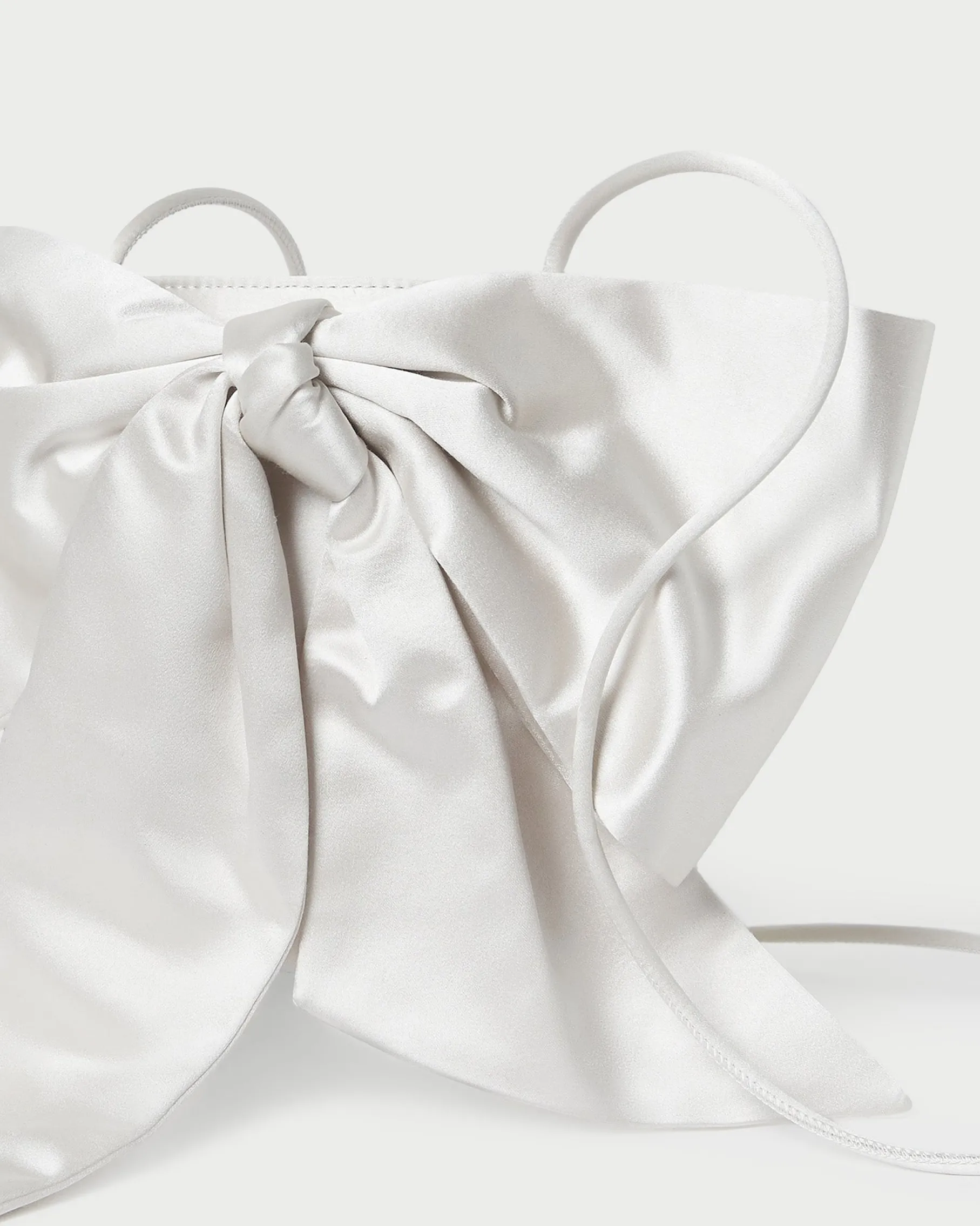 Violet Cream Satin Bow Crossbody